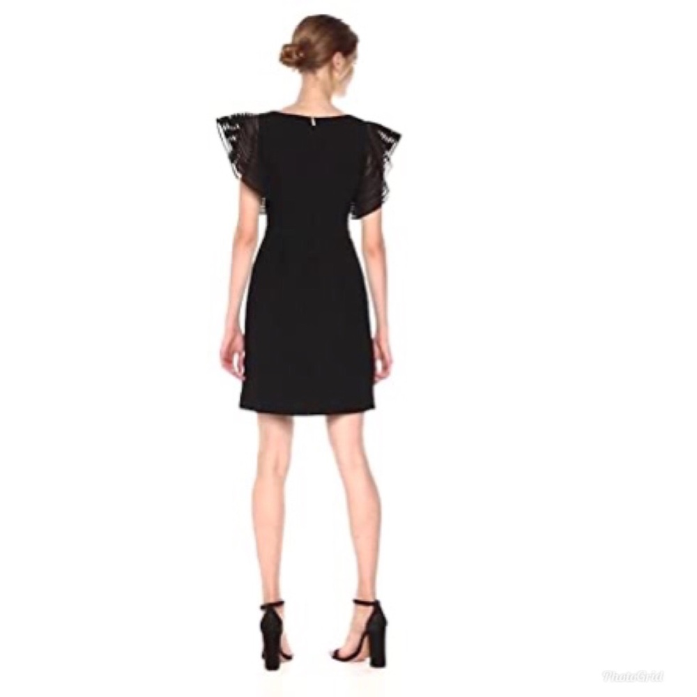 Trina Turk Dress Women’s 8 Black Glowing Crepe V Neck Glam Holiday NWT - Picture 4 of 4